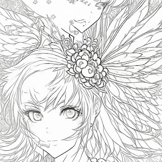 Fairy portrait coloring page