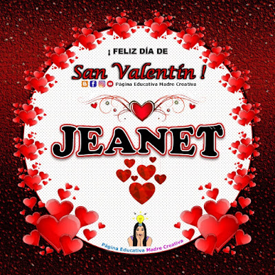 Feliz Día de San Valentín - Nombre Jeanet