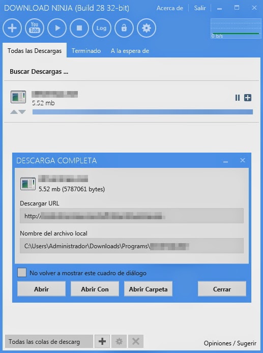Download Ninja Build 33 [Interesante gestor y acelerador de descargas, disponible en español]