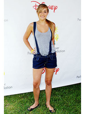 Lauren Conrad wearing a pair of Siwy short overalls