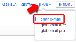 Procedimento número um para criar e-mail grátis na Globo.com