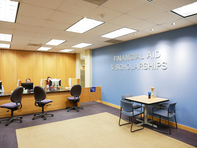 Image of the Financial Aid and Scholarships Sign