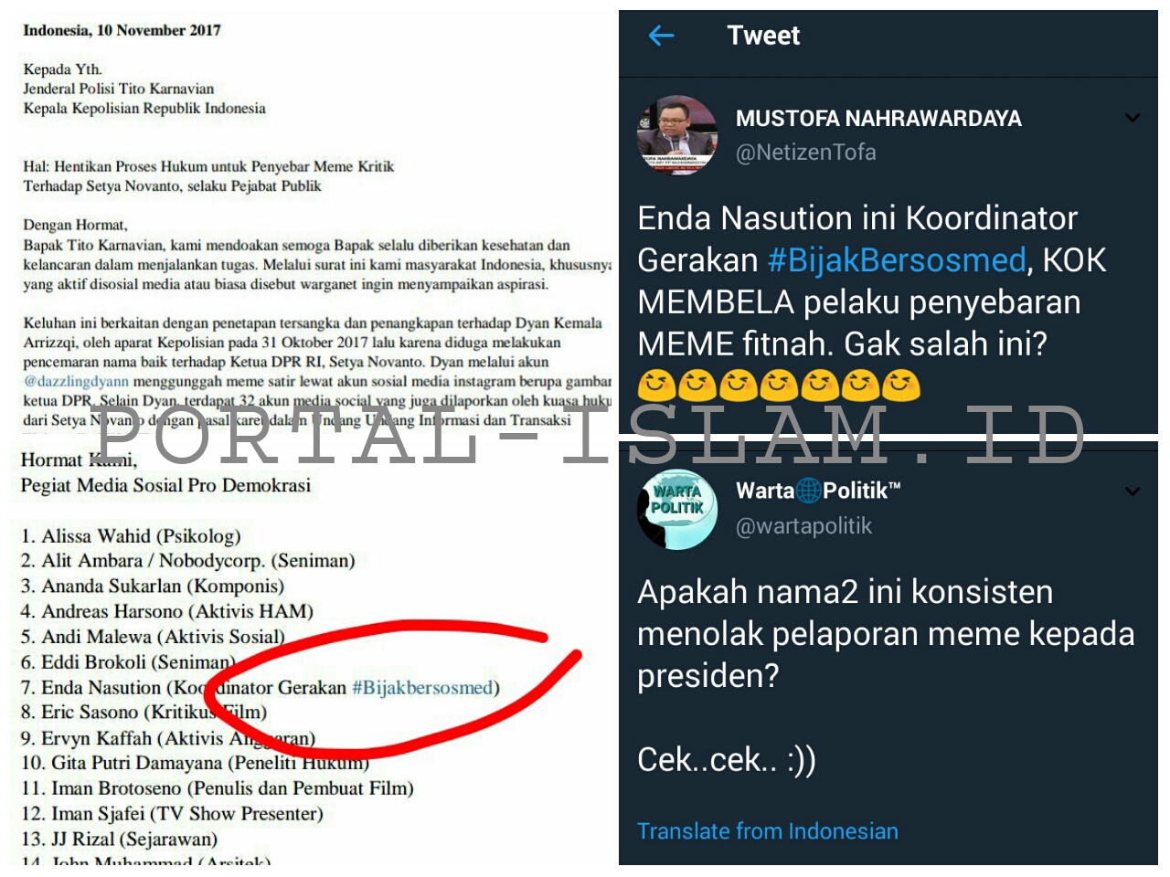 Para Aktivis Yang Ngaku Demokratis Minta Kapolri Hentikan Kasus Meme