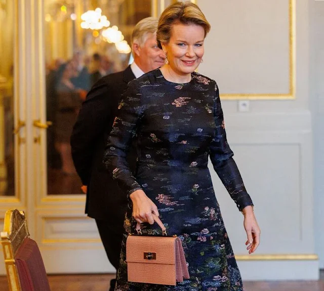 King Philippe and Queen Mathilde, President Ursula Von der Leyen, Hadja Lahbib and Roberta Metsola