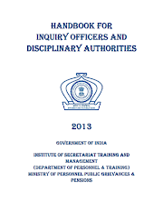 Handbook for Inquiry Officer and Disciplinary Authorities