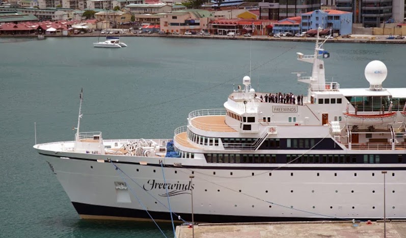 The cruise ship Freewinds docked in Castries, the capital of St Lucia.