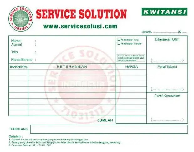 Contoh nota service HP pdf