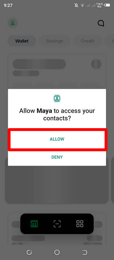 allow maya access phone contacts