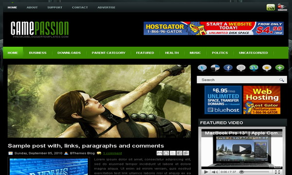 GamePassion Blogger Template