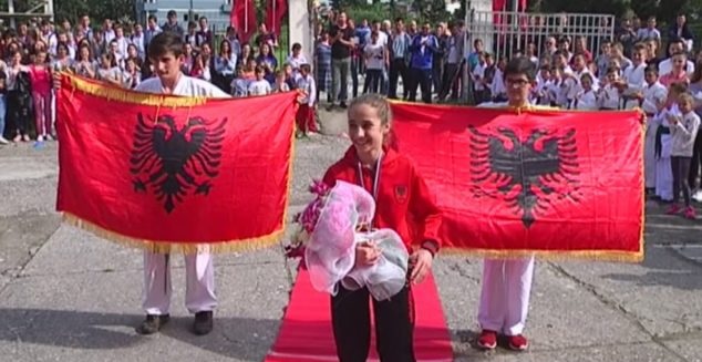 Ermelinda Kadiu, the 13 year old Albanian declared Balkans Champion in Karate