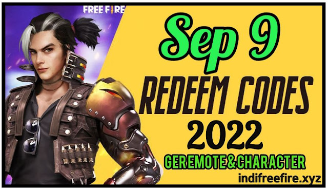 Garena Free Fire Redeem Codes Today -9 September 2022 [ Get Emotes & Charactes ].
