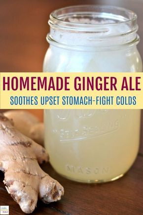 A super easy healthy homemade Ginger Ale recipe. Perfect for nausea, soothe an upset stomach, and fight colds.