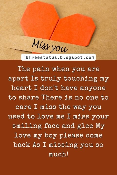 Missing You Poems for Boyfriend