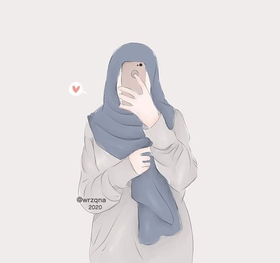 PP wa aesthetic hijab kartun