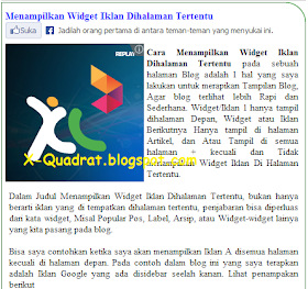 Menampilkan Widget Iklan Adsense di Sebelah Kiri atau Kanan Artikel