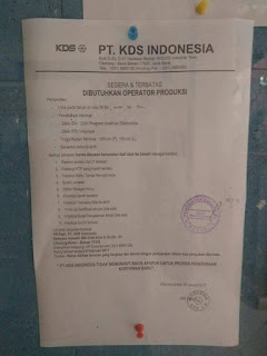 Lowongan kerja PT KDS Indonesia