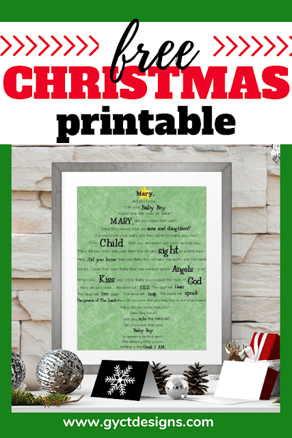 Simple free printable Christmas signs with the lyrics for Mary Did You Know?  the beautiful Christmas song