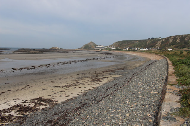 View along the seashore at St Ouen's Bay