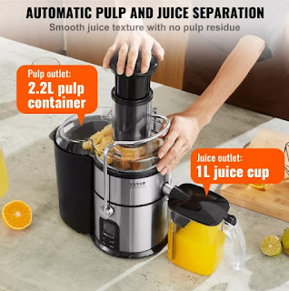 850W Centrifugal Juicer Machine with Easy Clean and Large Feed Chute for Fruits and Vegetables