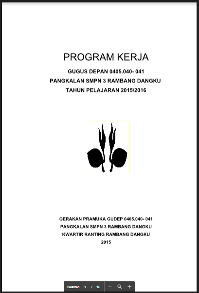 Program Kerja Ekstrakulikuler Pramuka SD SMP SMA Tahun 2017