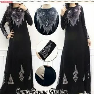 Jual Gamis Saudi Gamis Cadar Baju Gamis Arab Pakaian Muslimah - Baju gamis arab warna hitam