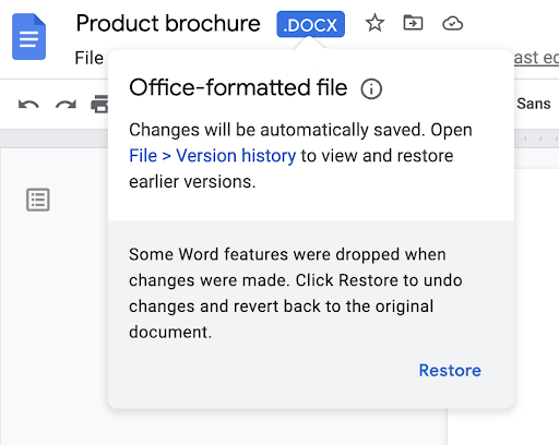 Google Workspace Updates ES: Mejoras en las notificaciones cuando se editan  archivos de Microsoft Office en Documentos, Hojas de cálculo y  Presentaciones