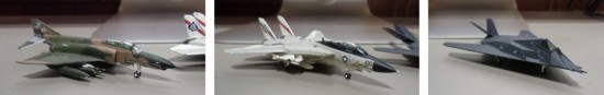 ミニチュア軍用機（1/200スケール3機種）