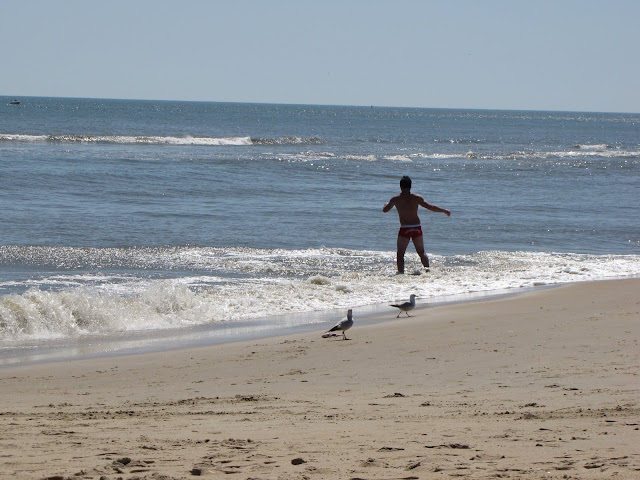 Surfers at Virginia Beach - April 2010