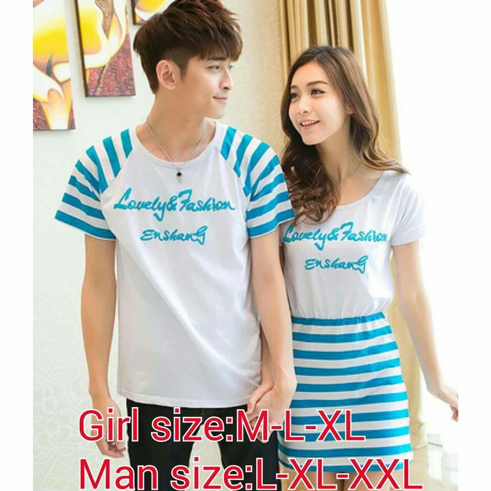 Baju Kaos Couple Warna Biru