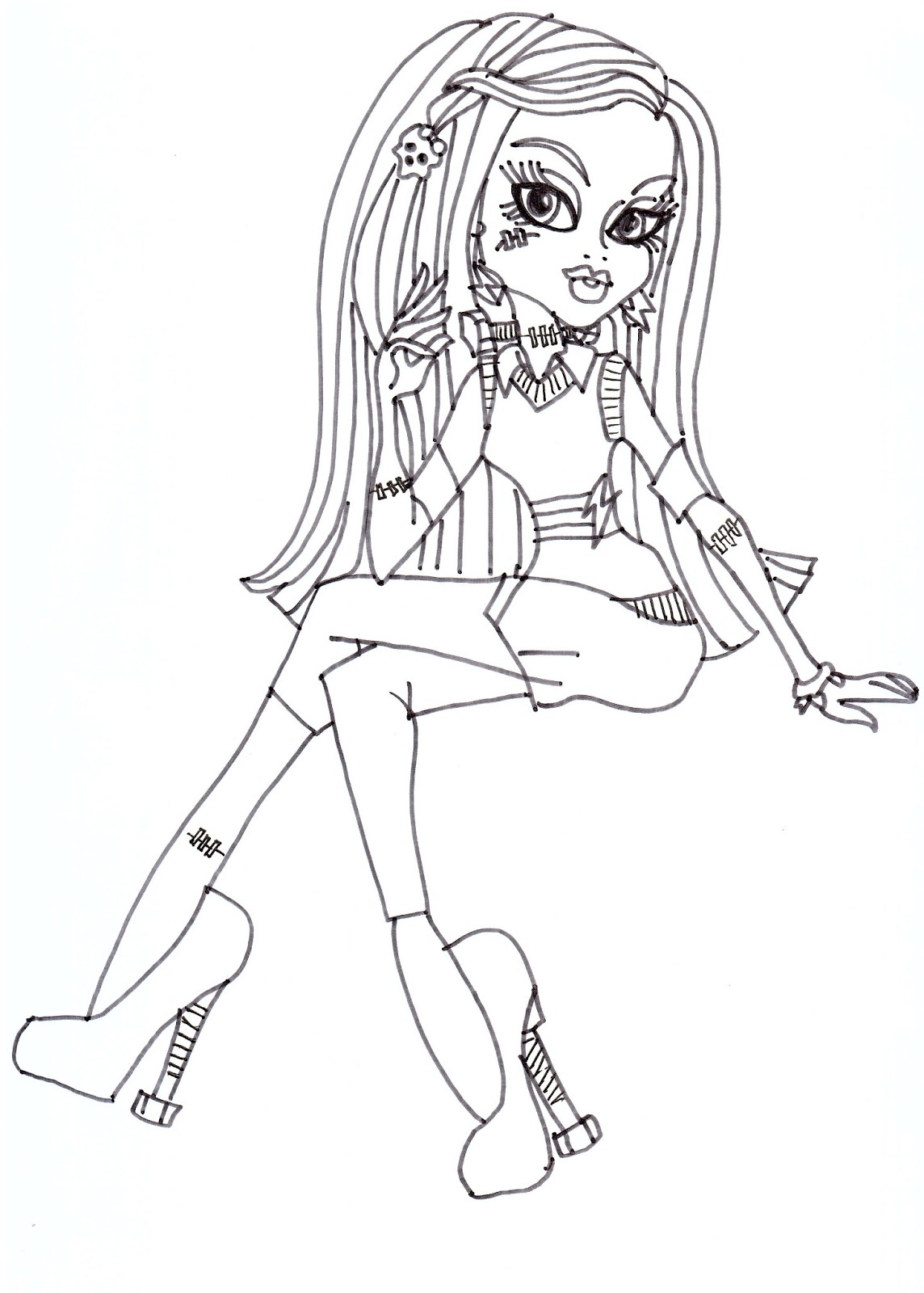 Download Free Printable Monster High Coloring Pages: Frankie Stein Free Coloring Sheet