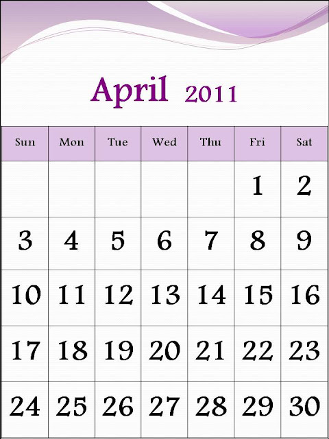 calendar 2011 april printable. To download as well as imitation this Free Monthly 2011 Calendar April