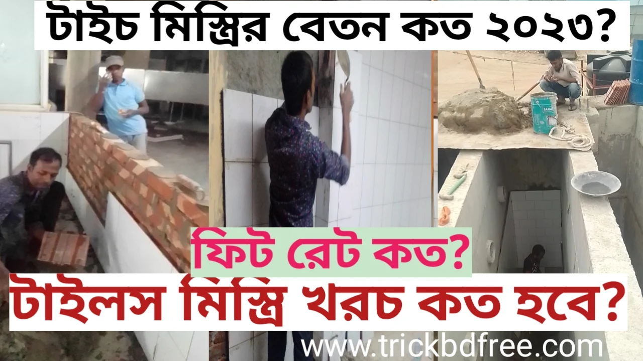 টাইলস মিস্ত্রি খরচ কত হবে? টাইচ মিস্ত্রির বেতন কত ২০২৩? ফিট রেট কত?