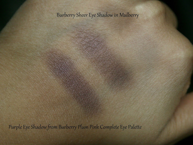 Burberry Complete Eye Palette in Plum Pink Compared to Burberry Mulberry