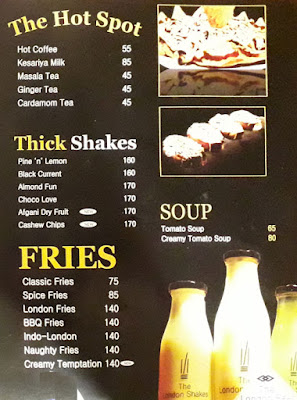 The London Shakes Menu - Airoli