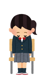 礼のイラスト（学生服の女の子）