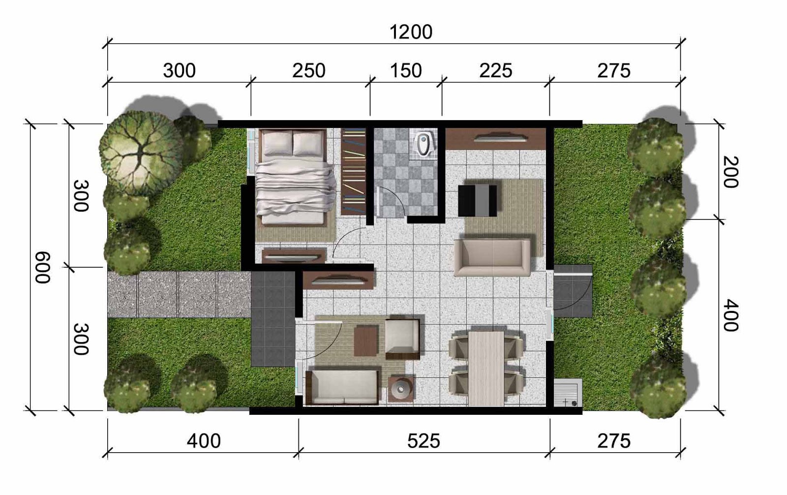 Desain Dan Denah Rumah  Minimalis  Ukuran  6x12  Wallpaper 