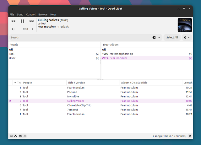 Quod Libet music player on Linux