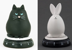 cat and rabbit shaped kitchen timers