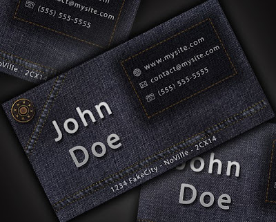 Design a cool and original jeans style Business Card in Photoshop