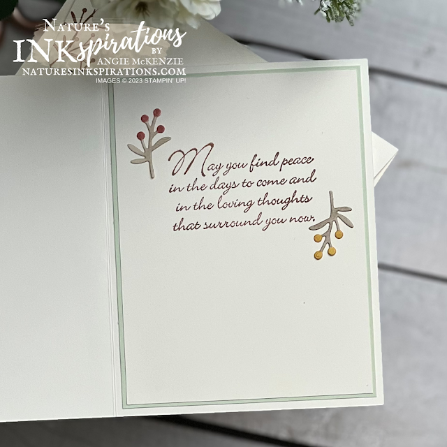 Inside the Stampin' Up! Wishes All Around Sympathy card | Nature's INKspirations by Angie McKenzie