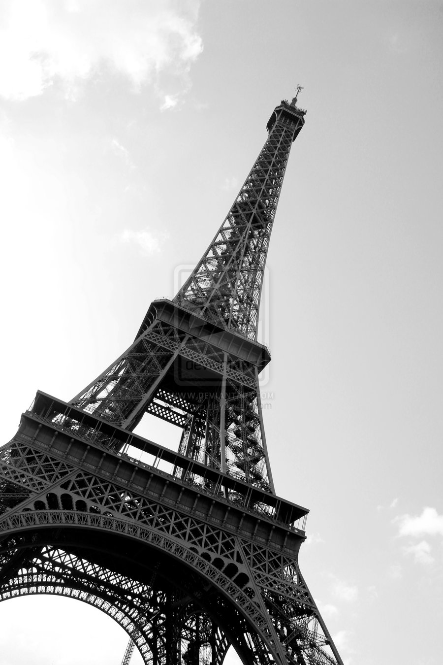 Paris Eiffel  Tower  Black  And White  free download wallpaper 