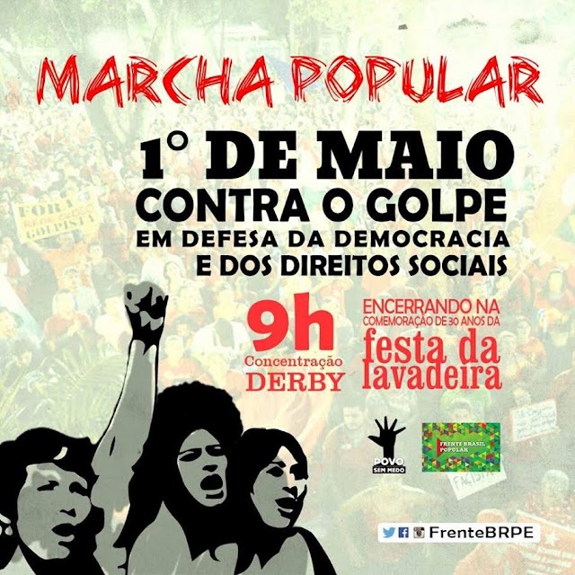 PSOL convoca Marcha Popular do 1° de Maio, em Recife