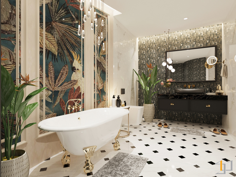 Mẫu phòng tắm đẹp mang phong cách Á Đông