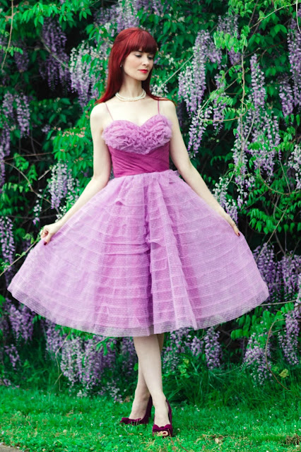 Unique Vintage Lavender Cupcake Dress Ruffle Lilac purple prom dress review