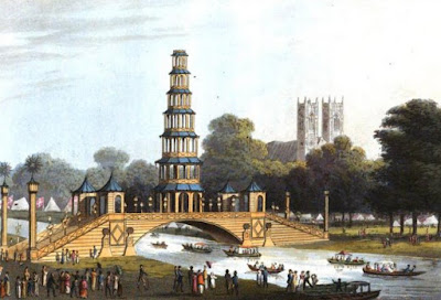 Chinese Bridge, St James's Park, in 1814  from An Historical Memento by E Orme (1814)