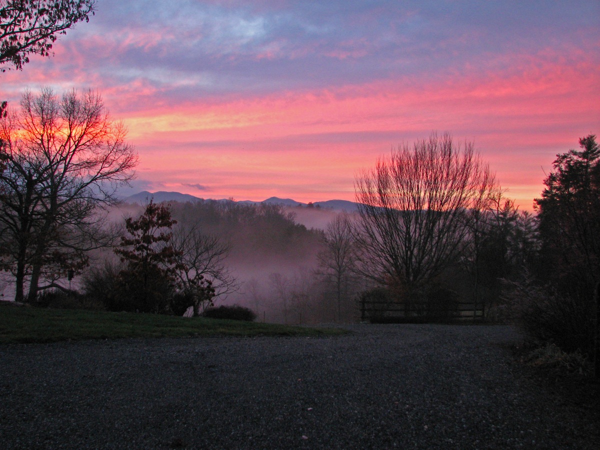 Sunrise in fog