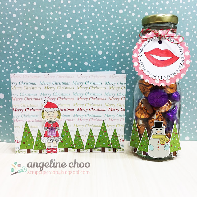 ScrappyScrappy: Merry Kissmas Upcycle Jar and Card with The Cutting Cafe #scrappyscrappy #thecuttingcafe #christmas #holiday #upcycle