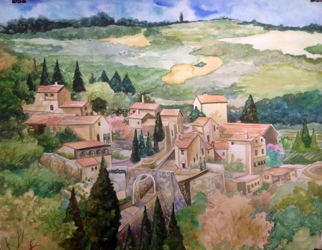 The Tuscan hills, a painting by Niurka Guzman
