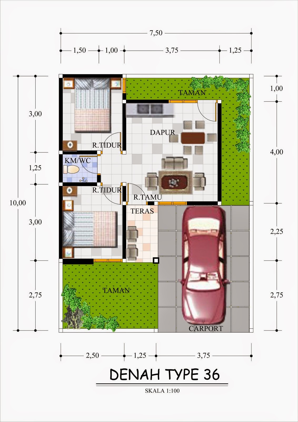 Cara Membuat Denah Rumah  Sederhana  Contoh Gambar  Denah 