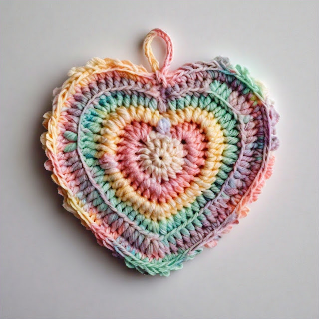 Free Crochet Heart Coaster Pattern